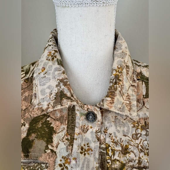 Anthropologie PILCRO THE FIELDER DENIM Floral SHIRT JACKET Size S - Picture 5 of 15